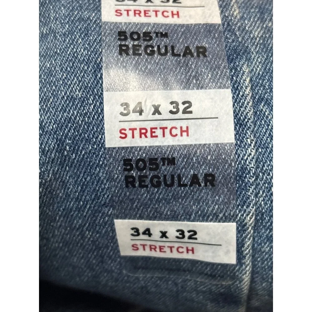 NWT LEVI'S 505 Regular Fit Jeans 34x32 Goldenrod Straight Leg Stretch Normcore